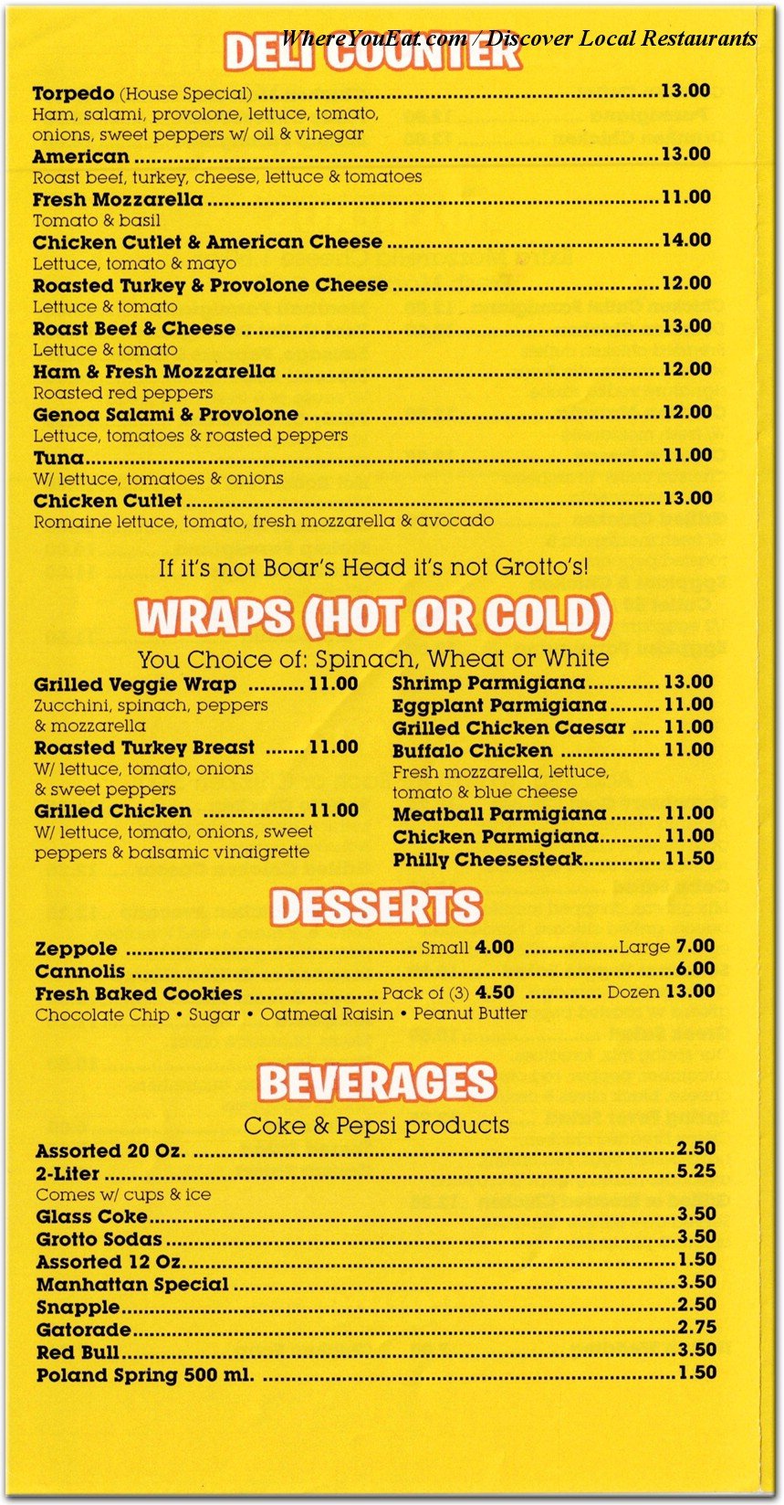 menu